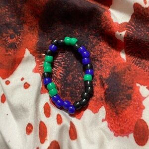 Green black and blue bracelet